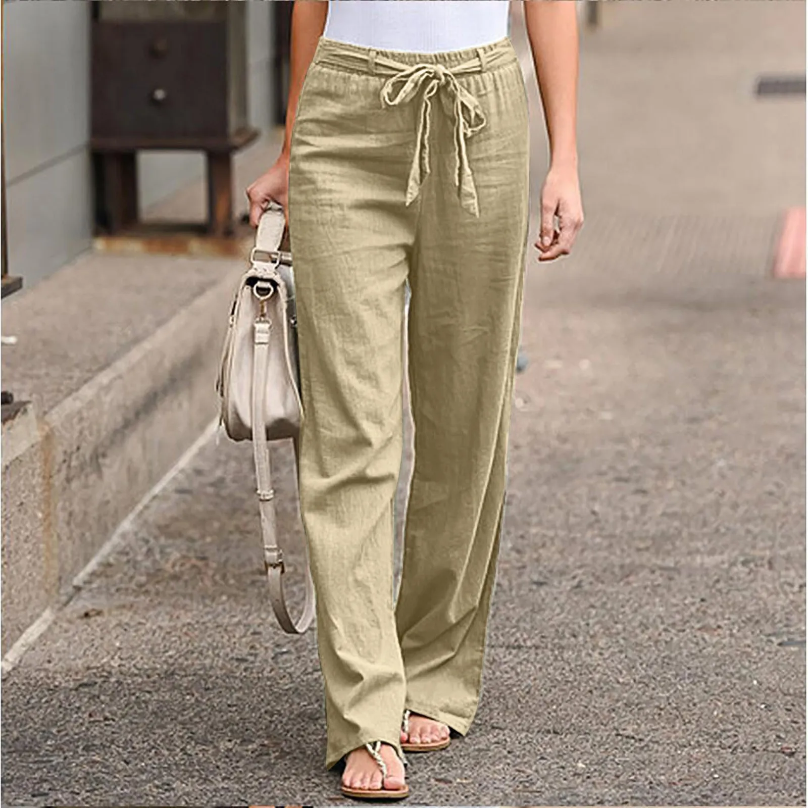 Cotton Linen Pants Women Solid Color Casual Loose Straight High Waist Pants Female Retro Pockets Trousers Lady Casual Pants 2023
Cotton Linen Pants Women Solid Color Casual Loose Straight High Waist Pants Female Retro Pockets Trousers Lady Casual Pants 2023