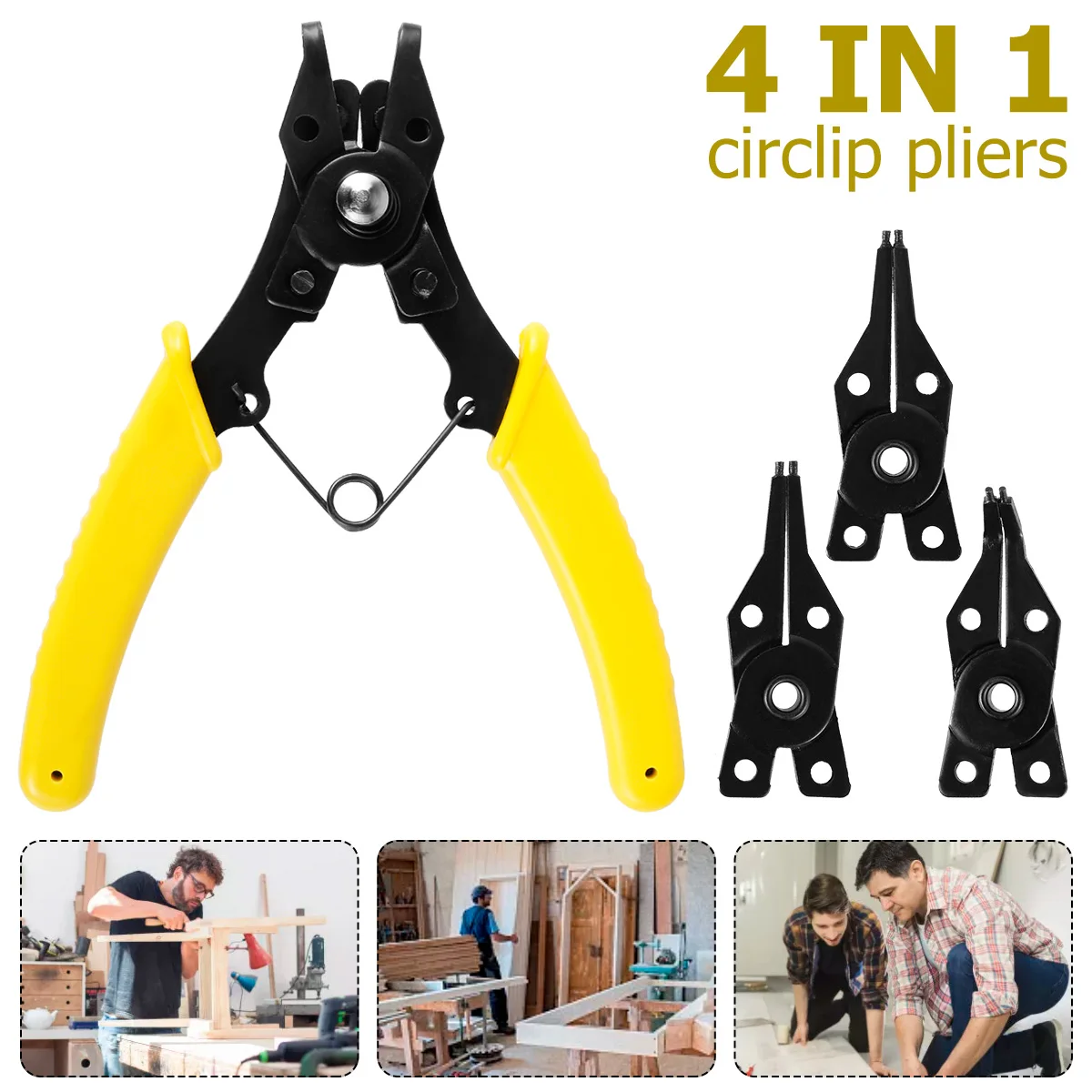 4 In 1 Circlip Pliers 45° 90° 180° Circlip Hand Tool Snap Rings Puller Ring Pliers Remover Tool for Car Engine Repairing
4 In 1 Circlip Pliers 45° 90° 180° Circlip Hand Tool Snap Rings Puller Ring Pliers Remover Tool for Car Engine Repairing