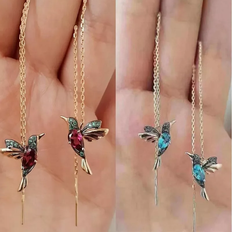 New in Unique Little Bird Drop Long Hanging Hummingbird Earrings For Women Elegant Girl Tassel Crystal Pendant Earring Jewelry
New in Unique Little Bird Drop Long Hanging Hummingbird Earrings For Women Elegant Girl Tassel Crystal Pendant Earring Jewelry