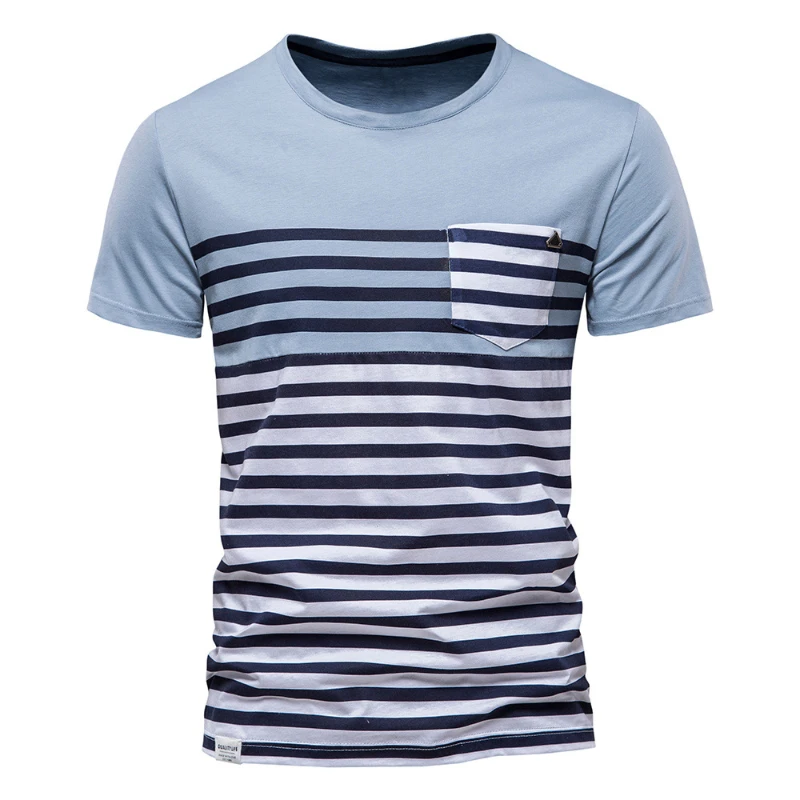 Cross Border Brand Men's Short Sleeved T-shirt 2022 Summer New All Cotton Color Contrast Stripe Printing High-end Foreign Trade
Cross Border Brand Men's Short Sleeved T-shirt 2022 Summer New All Cotton Color Contrast Stripe Printing High-end Foreign Trade