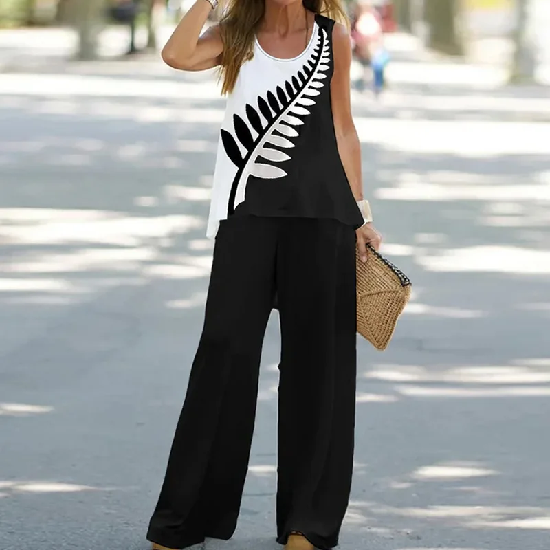 Tow Piece Sets Fashion Summer Loose Casual Streetwear New In Suit 2023 Clothes Round Neck Sleeveless Tank Top Wide Leg Pants Set
Tow Piece Sets Fashion Summer Loose Casual Streetwear New In Suit 2023 Clothes Round Neck Sleeveless Tank Top Wide Leg Pants Set