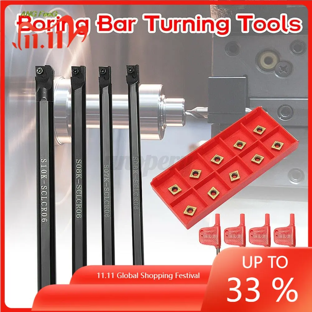 4pcs6/7/8/10mmSCLCR06 Turning Tool Lathe Tools Holder Boring Bar Lathe Cutter Turning Rod&10pcs CCMT060204-HM Turning Tool clamp
4pcs6/7/8/10mmSCLCR06 Turning Tool Lathe Tools Holder Boring Bar Lathe Cutter Turning Rod&10pcs CCMT060204-HM Turning Tool clamp