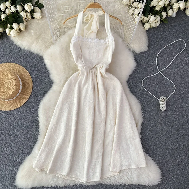 Summer New Fashion Hanging Neck A-line Dress Women Sleeveless Seaside Holiday French Princess Sexy Clothes Vestidos K075
Summer New Fashion Hanging Neck A-line Dress Women Sleeveless Seaside Holiday French Princess Sexy Clothes Vestidos K075