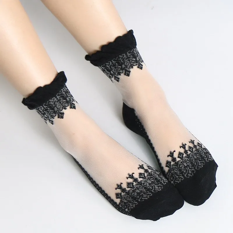 Ultrathin Ankle Socks Women's Cute Transparent Crystal Elastic Short Silk Lace
Ultrathin Ankle Socks Women's Cute Transparent Crystal Elastic Short Silk Lace