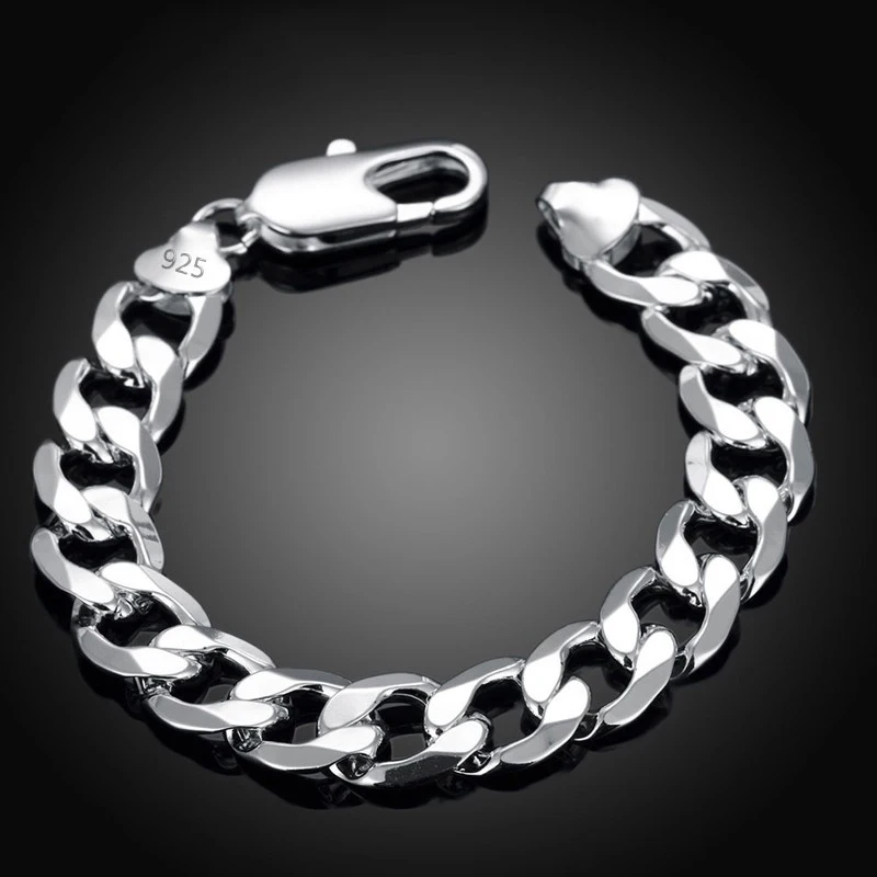 JINGLIN 925 Silver 8MM 10MM 12MM Flat Sideways Bracelets Chains For Men Fashion Jewelry
JINGLIN 925 Silver 8MM 10MM 12MM Flat Sideways Bracelets Chains For Men Fashion Jewelry