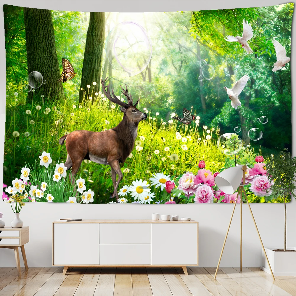 

Tropical forest animal tapestry wall hanging aesthetics home decor tapestry beach towel yoga mat blanket tablecloth tapestry
