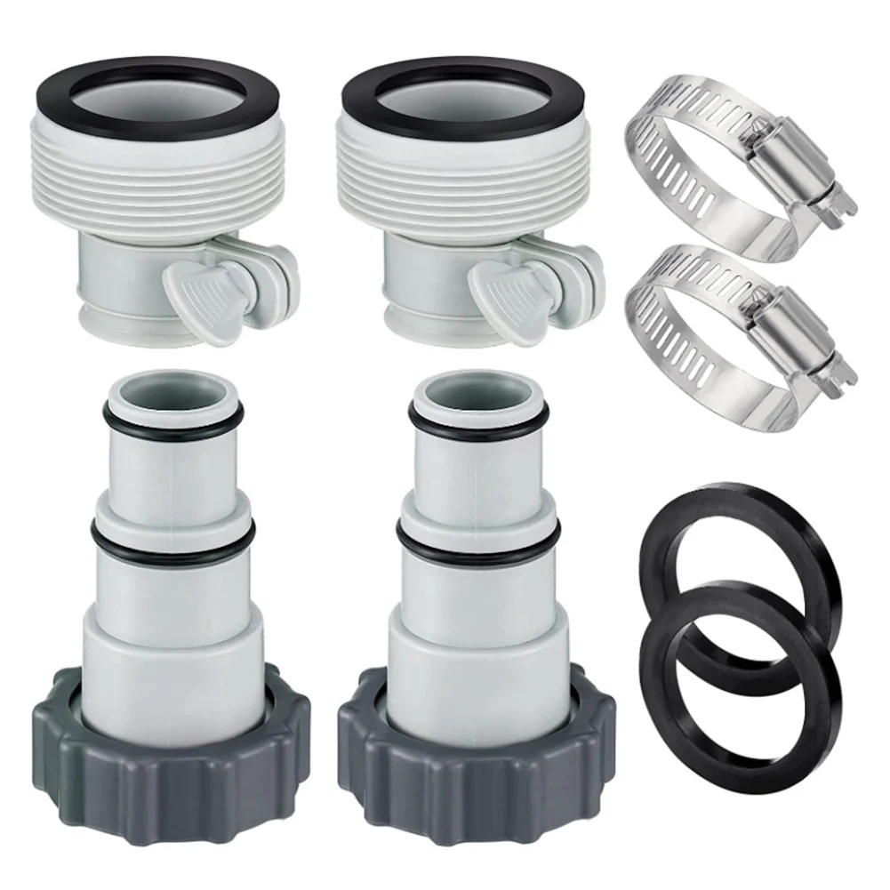 8pcs/Set Pool Hose Adapter To Plunger Valve Converts 1.5" And 1.25" Hoses For Intex Pool Set Hose Conversion Adapter Clamps
8pcs/Set Pool Hose Adapter To Plunger Valve Converts 1.5" And 1.25" Hoses For Intex Pool Set Hose Conversion Adapter Clamps