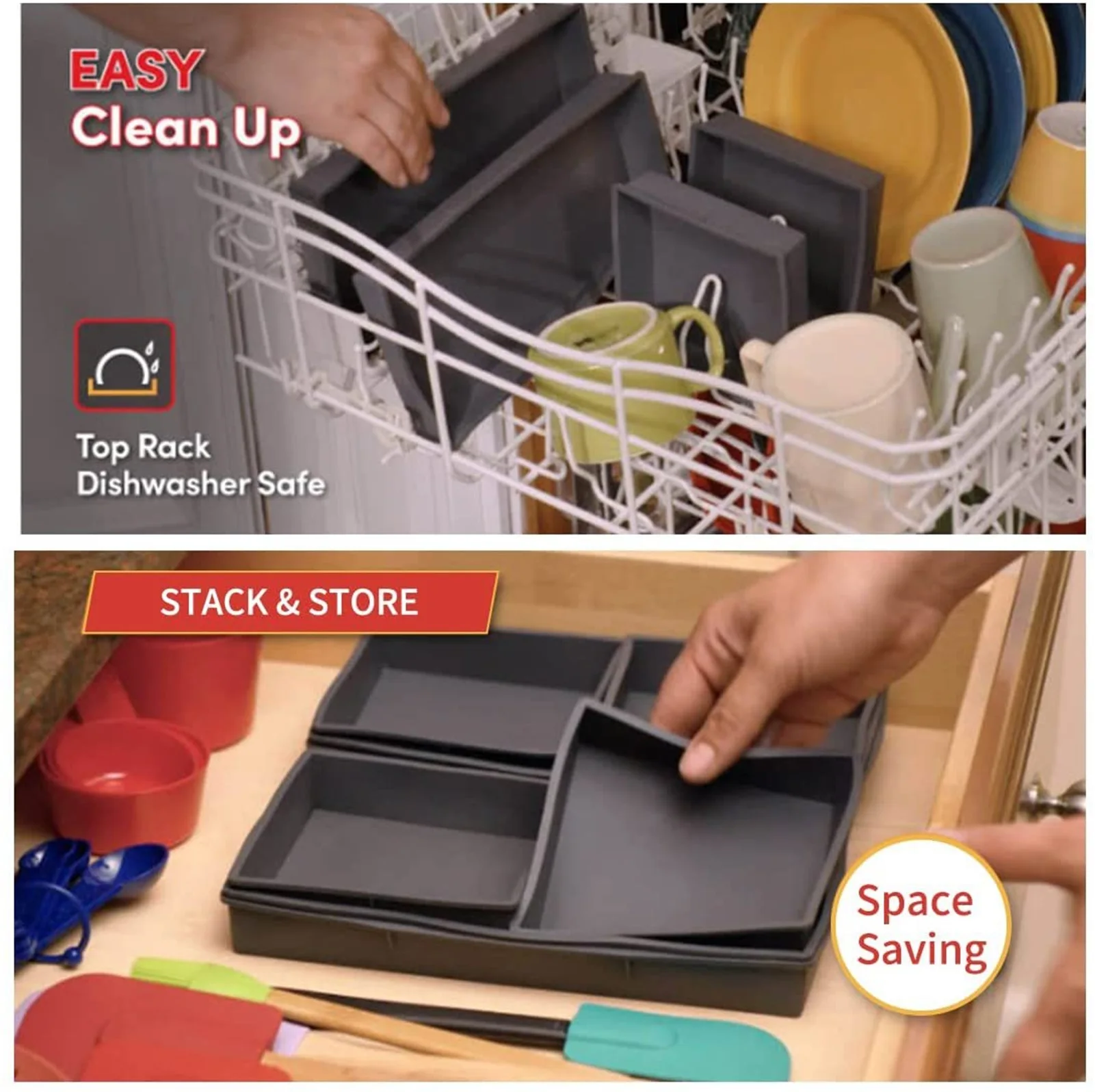 4pcs Silicone Baking Pan Set Nonstick Sheet Pan Dividers Cooking Bakeware Accessories Reusable Baking Tray Set For Oven Air
4pcs Silicone Baking Pan Set Nonstick Sheet Pan Dividers Cooking Bakeware Accessories Reusable Baking Tray Set For Oven Air