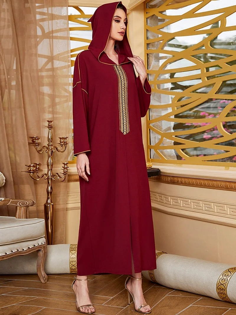 Kaftan Djellaba Moroccan Embroidered Caftan for Women Ethnic Gandoura Hooded Muslim Arabic Long Dress Islam Dubai Modesty Robe
Kaftan Djellaba Moroccan Embroidered Caftan for Women Ethnic Gandoura Hooded Muslim Arabic Long Dress Islam Dubai Modesty Robe