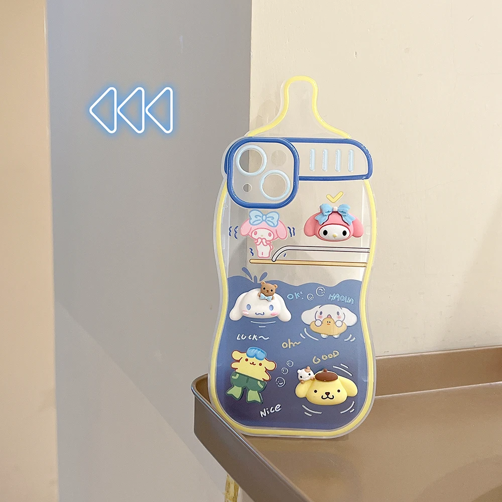 Fun creative 3D baby bottle Sanrio my melody cinnamoroll purin Phone Case For Iphone 11 12 13 Pro Max X Xs Xr Transparent Cover
Fun creative 3D baby bottle Sanrio my melody cinnamoroll purin Phone Case For Iphone 11 12 13 Pro Max X Xs Xr Transparent Cover