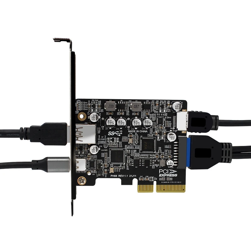 PCIE 4X To USB 3.2 Gen 2 A Type C Expansion Card Front Type E 19/20P Connector 10Gbps Expansion Card
PCIE 4X To USB 3.2 Gen 2 A Type C Expansion Card Front Type E 19/20P Connector 10Gbps Expansion Card