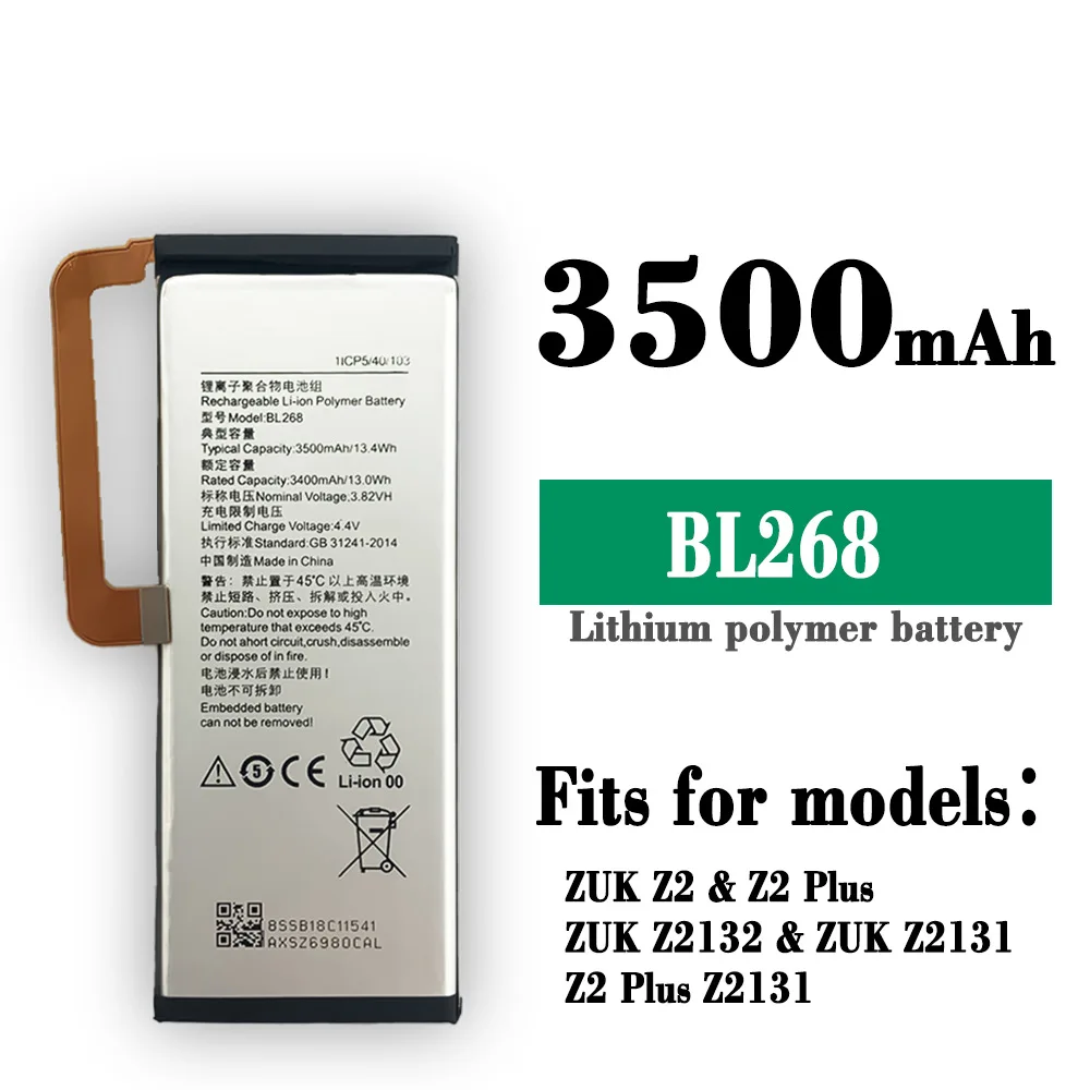 100% Оригинальный 3500mAh BL268 аккумулятор для Lenovo ZUK Z2 Plus Z2Pro Z2132 Z2131 мобильный телефон сменные батареи
100% Оригинальный 3500mAh BL268 аккумулятор для Lenovo ZUK Z2 Plus Z2Pro Z2132 Z2131 мобильный телефон сменные батареи