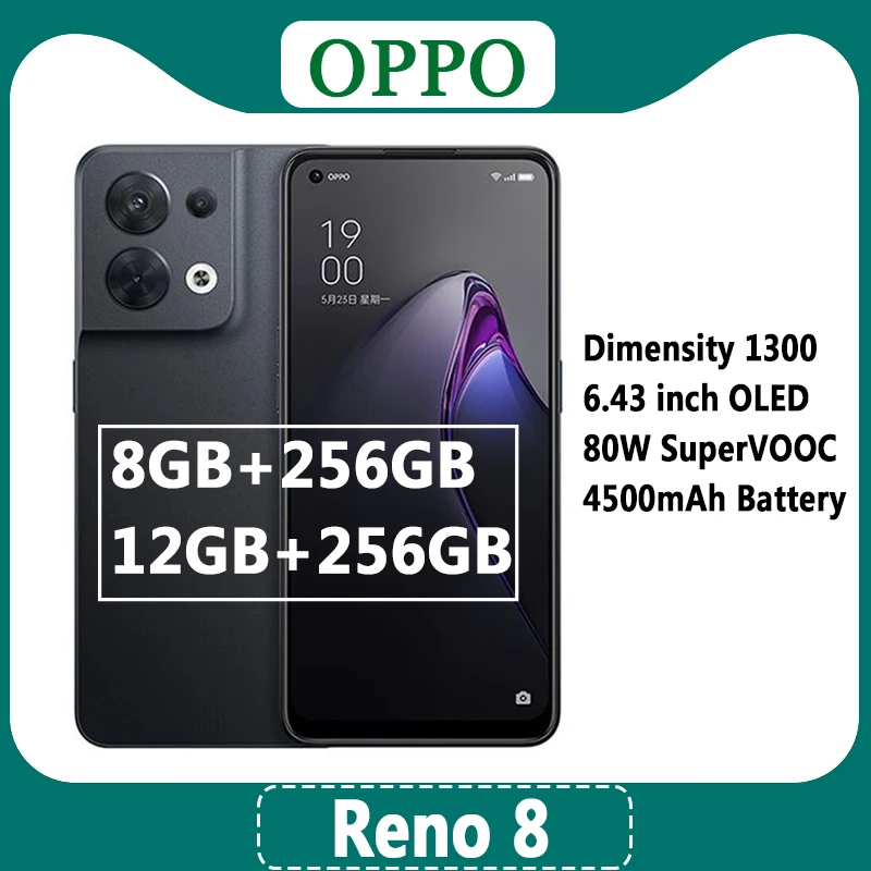 Original New Official OPPO Reno 8 Reno8 5G Cell Phone 6.43inch OLED MTK Dimensity1300 80W SuperVOOC 4500Mah 50MP NFC Android 12
Original New Official OPPO Reno 8 Reno8 5G Cell Phone 6.43inch OLED MTK Dimensity1300 80W SuperVOOC 4500Mah 50MP NFC Android 12