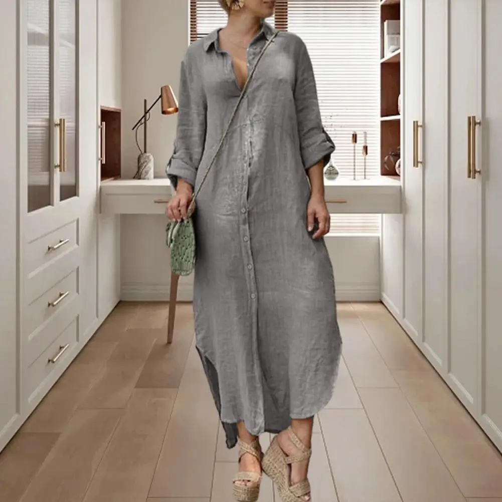 Classic Women Dress Thin Ankle Length Long Sleeve Solid Color Maxi Dress Breathable Maxi Dress Female Clothing
Classic Women Dress Thin Ankle Length Long Sleeve Solid Color Maxi Dress Breathable Maxi Dress Female Clothing