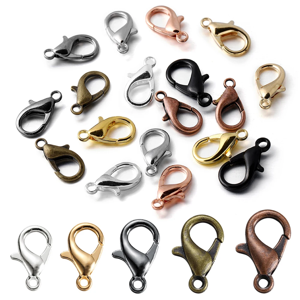 100pcs/lot Lobster Clasps For Bracelets Necklaces DIY Hooks Chain Closure Accessories Jewelry Making Findings Wholesale - купить по