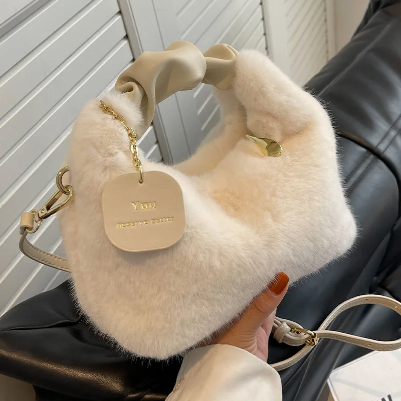 NEW 2023 Women Faux Fur Handbags Zipper Small Lady Shoulder Crossbody Bag Casual Tote Half-Moon Hobos Winder bag
NEW 2023 Women Faux Fur Handbags Zipper Small Lady Shoulder Crossbody Bag Casual Tote Half-Moon Hobos Winder bag