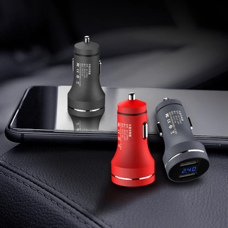 Car Accessories Car Charger 2 Port LCD Display 5.0V/2.4A Cigarette Socket Lighter Dual USB professional For Smart Phone
Car Accessories Car Charger 2 Port LCD Display 5.0V/2.4A Cigarette Socket Lighter Dual USB professional For Smart Phone