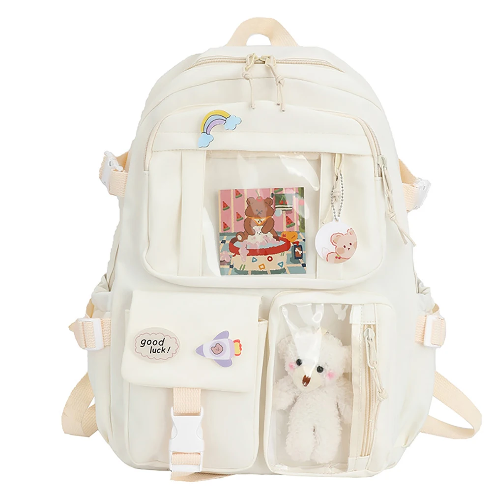 College Student Rucksack Fashion Travel Bookbags with Plush Pendant Pin Cute Kawaii Large Capacity Japanese Style for Teen Girls
College Student Rucksack Fashion Travel Bookbags with Plush Pendant Pin Cute Kawaii Large Capacity Japanese Style for Teen Girls