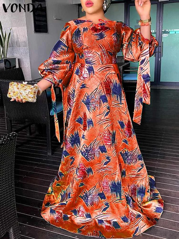 Women Maxi Dress VONDA 2022 Vintage Lantern Sleeve Printed Party Sundress Casual Loose O Neck A-Line Vestido Oversize Robe Femme
Women Maxi Dress VONDA 2022 Vintage Lantern Sleeve Printed Party Sundress Casual Loose O Neck A-Line Vestido Oversize Robe Femme