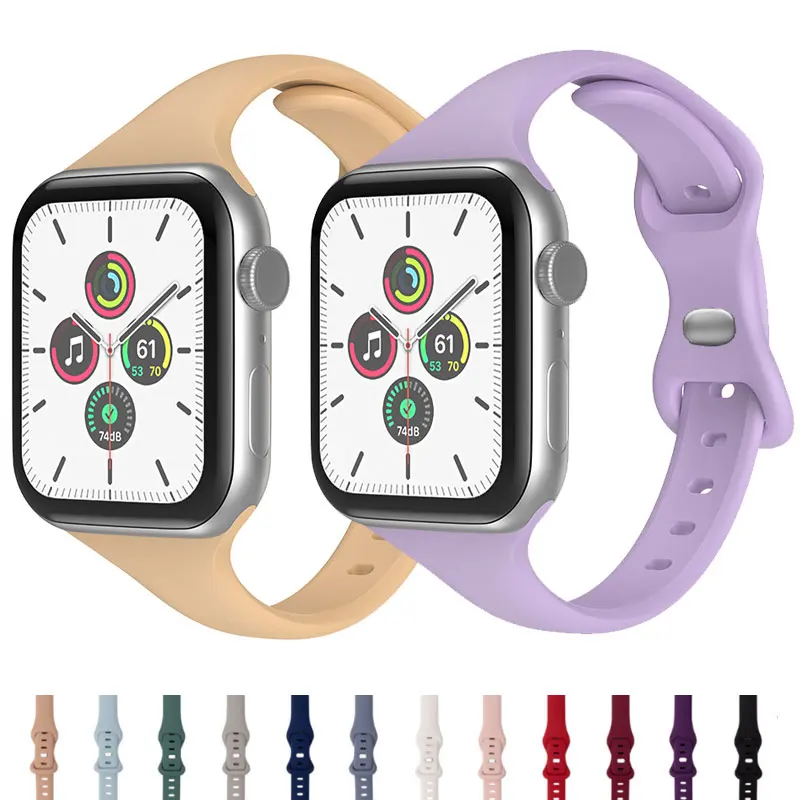 Slim Strap For Apple Watch Band 40mm 38mm 41mm 45mm 44mm 42mm Women Sport Watchband Silicone Bracelet iWatch series 3 4 5 6 SE 7
Slim Strap For Apple Watch Band 40mm 38mm 41mm 45mm 44mm 42mm Women Sport Watchband Silicone Bracelet iWatch series 3 4 5 6 SE 7