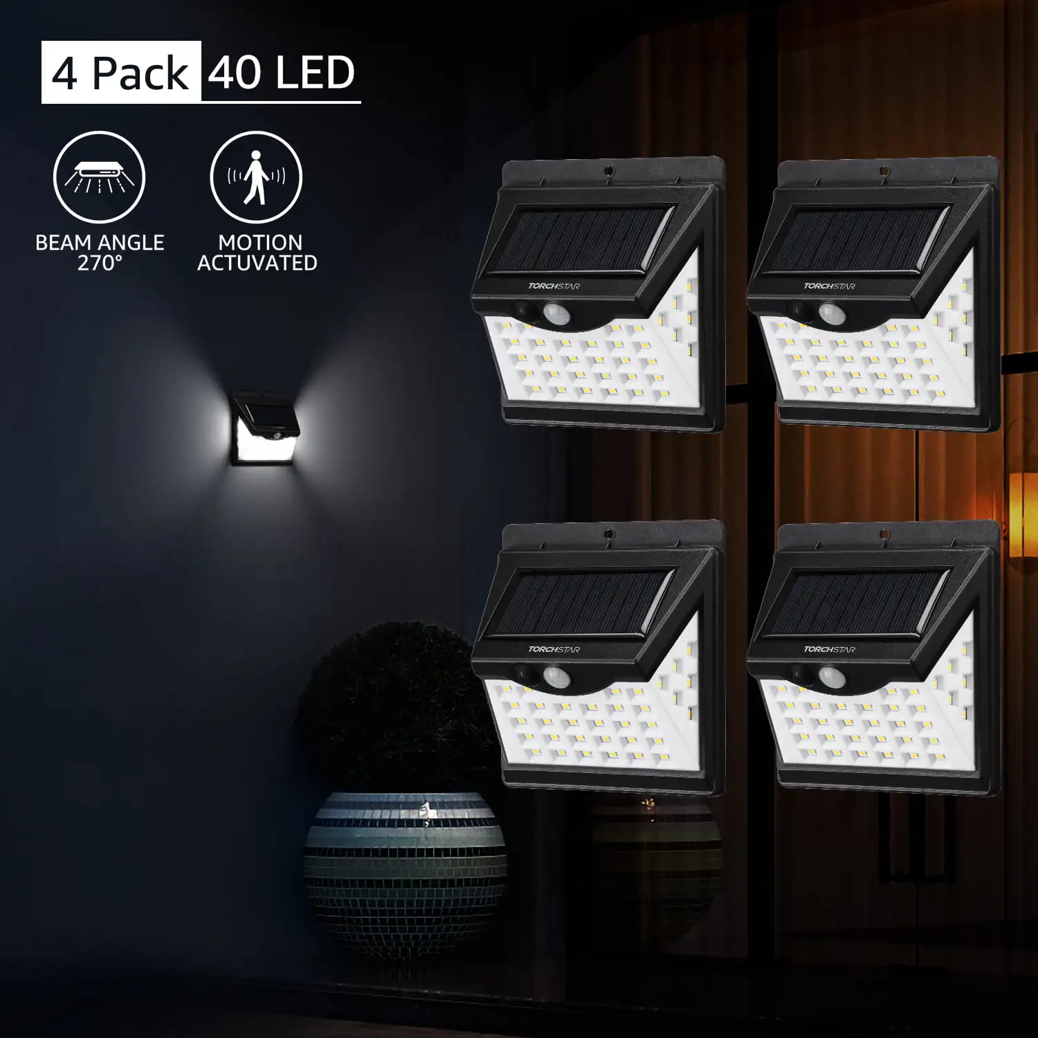 4Pack 40LEDs Solar Power Security Lights , Wireless Motion Sensor Lights for Garage, Porch, Driveway, Patio, 6500K Pure White
4Pack 40LEDs Solar Power Security Lights , Wireless Motion Sensor Lights for Garage, Porch, Driveway, Patio, 6500K Pure White