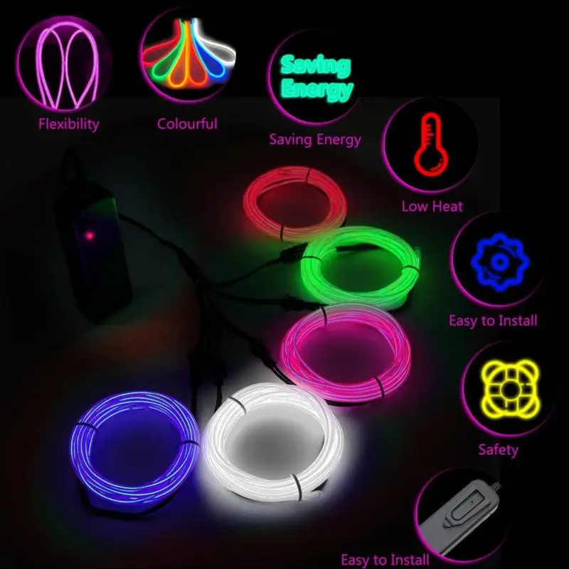1m Luminous Line Highlight EL Cold Light Line Car Decorative Lamps Strips Christmas Dance Party DIY Costumes Light Car Lights
1m Luminous Line Highlight EL Cold Light Line Car Decorative Lamps Strips Christmas Dance Party DIY Costumes Light Car Lights