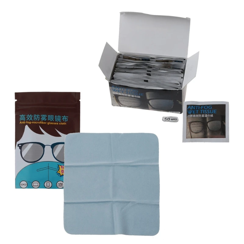 

Салфетки для протирания очков, одноразовые влажные салфетки для защиты линз от запотевания, индивидуальная упаковка, 50 шт.