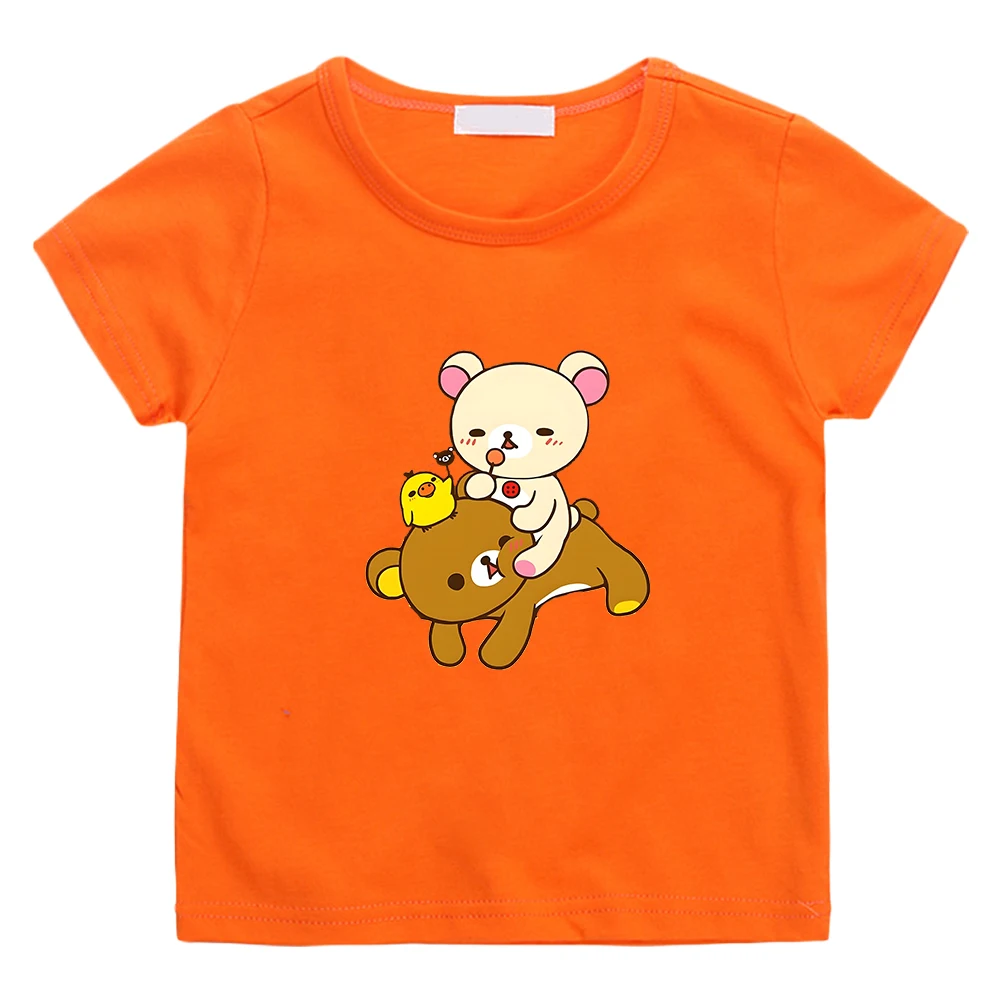 Kawaii Rilakkuma Bear Cartoon Graphic T-shirt for Boys/Girls 100% Cotton Short Sleeve Summer Tee-shirt Summer Comfortable Shirts
Kawaii Rilakkuma Bear Cartoon Graphic T-shirt for Boys/Girls 100% Cotton Short Sleeve Summer Tee-shirt Summer Comfortable Shirts