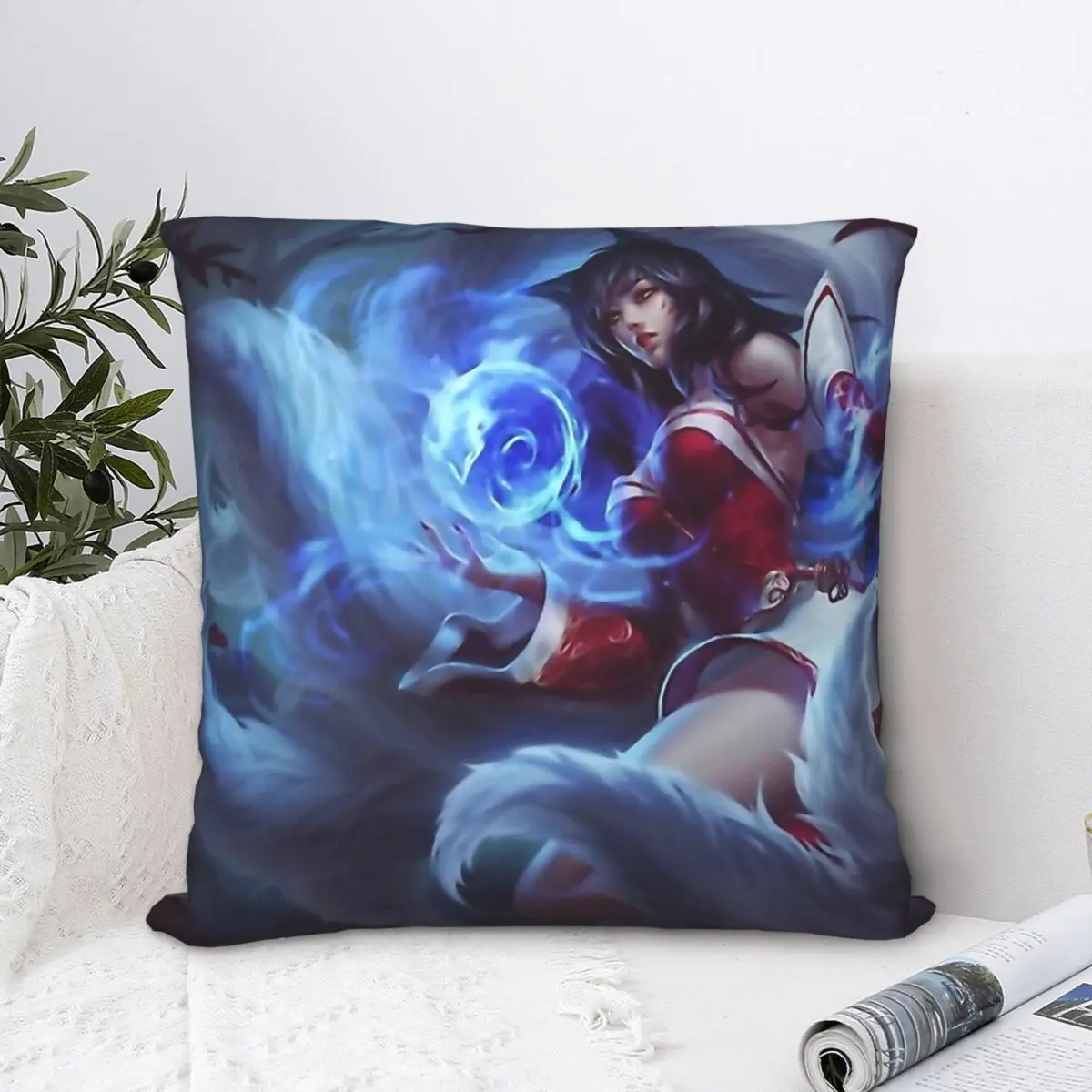 

Ahri Cojines Throw Pillow Case League Of Legends Game Cushion Home Sofa Chair Print Decorative Coussin