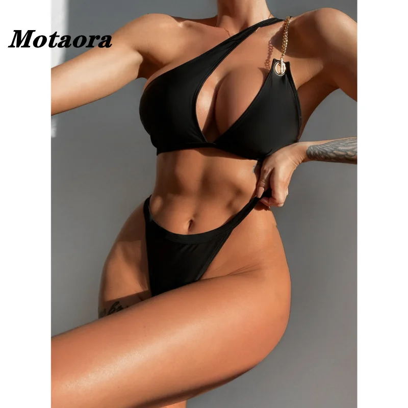 Solid Color Bikini One Shoulder Bathing Suit Hollow Out Biquini New Thong Beachwear Sexy Chain Bikini Women Two Pieces Swimsuit
Solid Color Bikini One Shoulder Bathing Suit Hollow Out Biquini New Thong Beachwear Sexy Chain Bikini Women Two Pieces Swimsuit