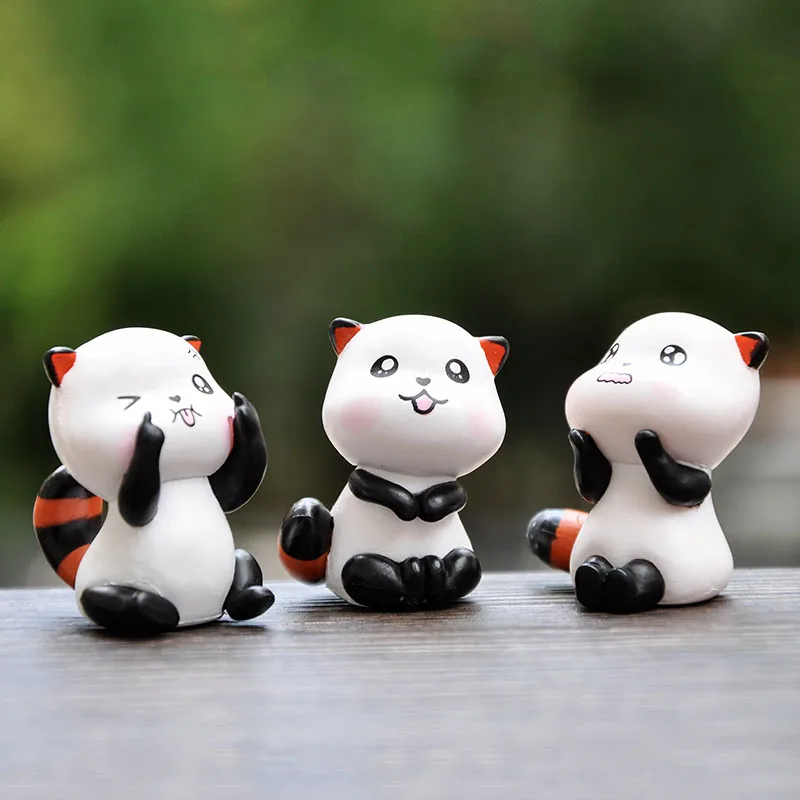 Мультяшный кролик фигурки животных белка панда кот искусственная игрушка