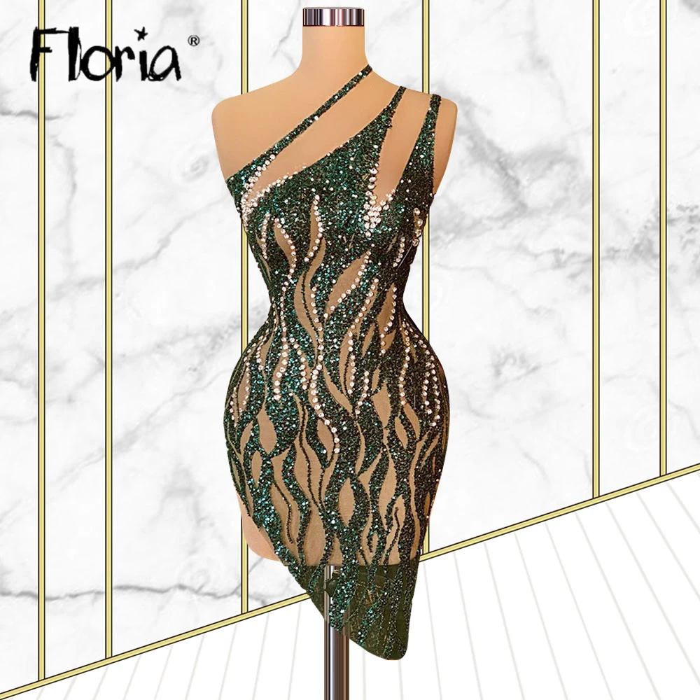 Plus Size One Shoulder Illusion Cocktail Dress Glitter Dark Green Couture Sexy Short Prom Party Dresses For Women Summer Gowns
Plus Size One Shoulder Illusion Cocktail Dress Glitter Dark Green Couture Sexy Short Prom Party Dresses For Women Summer Gowns