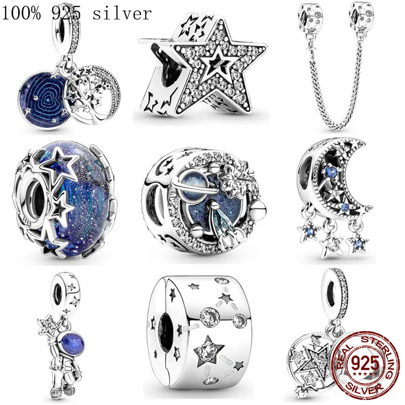 925 Sterling Silver Double Dangle Tree & Galaxy Moon Asymmetric Star Clip Safety Chain Bead Charm Fit charm Bracelet Jewelry
925 Sterling Silver Double Dangle Tree & Galaxy Moon Asymmetric Star Clip Safety Chain Bead Charm Fit charm Bracelet Jewelry