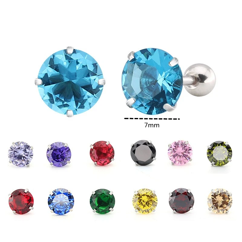 Steel Color 1.2*6mm Round Screw-Back Stud Earrings Never Fade Sleeping Shape More Bling 16 Colors 7mm AAA Zircons Fashion
Steel Color 1.2*6mm Round Screw-Back Stud Earrings Never Fade Sleeping Shape More Bling 16 Colors 7mm AAA Zircons Fashion