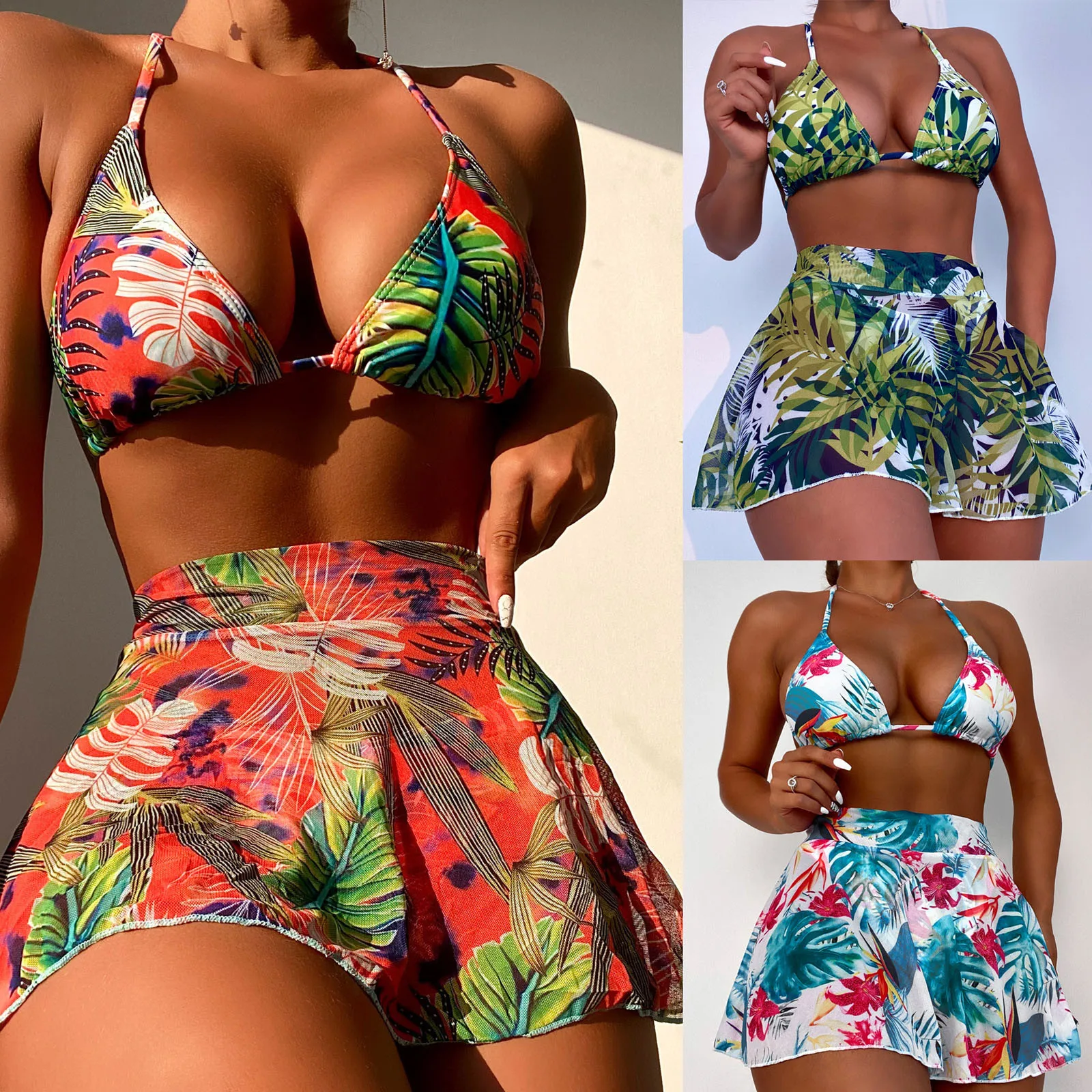 Summer Bikini Fashion Women's Sexy Backless Temperament Beachwear Three Piece Bikini Swimsuit Bathing Suit 2022
Summer Bikini Fashion Women's Sexy Backless Temperament Beachwear Three Piece Bikini Swimsuit Bathing Suit 2022