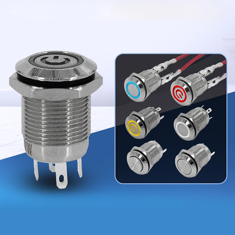 Metal Button Switch 12/16/19/22mm Waterproof Self-locking Start LDE Light Momentary Self-reset With connector Car Engine Switch
Metal Button Switch 12/16/19/22mm Waterproof Self-locking Start LDE Light Momentary Self-reset With connector Car Engine Switch