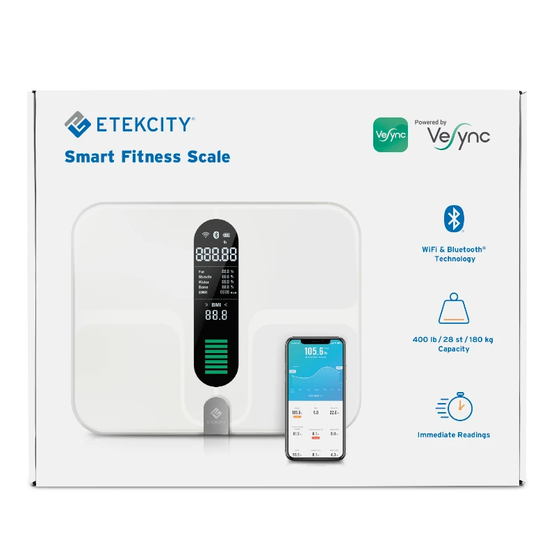 WiFi Body Fat Scale, Accurate Digital Bathroom Scales ESF00-RWH, for Body Weight BMI Water, Rich Display Extra-Large Platform, R
WiFi Body Fat Scale, Accurate Digital Bathroom Scales ESF00-RWH, for Body Weight BMI Water, Rich Display Extra-Large Platform, R