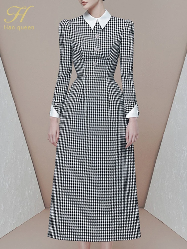 Женское ТРАПЕЦИЕВИДНОЕ ПЛАТЬЕ в клетку H Han Queen, элегантное простое базовое длинное платье в Корейском стиле, Повседневное платье для офиса с цветными блокировками, 2023
Женское ТРАПЕЦИЕВИДНОЕ ПЛАТЬЕ в клетку H Han Queen, элегантное простое базовое длинное платье в Корейском стиле, Повседневное платье для офиса с цветными блокировками, 2023