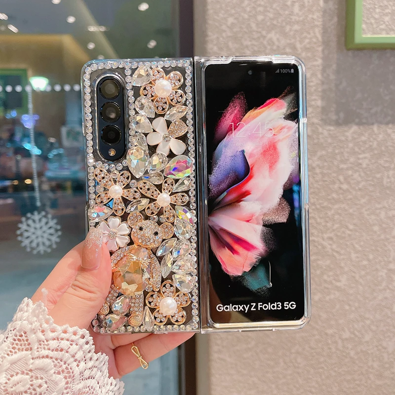 For Samsung Galaxy Z Fold 5 4 3 2 zflip5 flip3 5G Fashion Crystal Gemstone Bear Bling Rhinestone Diamond Flower Phone Case Cover
For Samsung Galaxy Z Fold 5 4 3 2 zflip5 flip3 5G Fashion Crystal Gemstone Bear Bling Rhinestone Diamond Flower Phone Case Cover