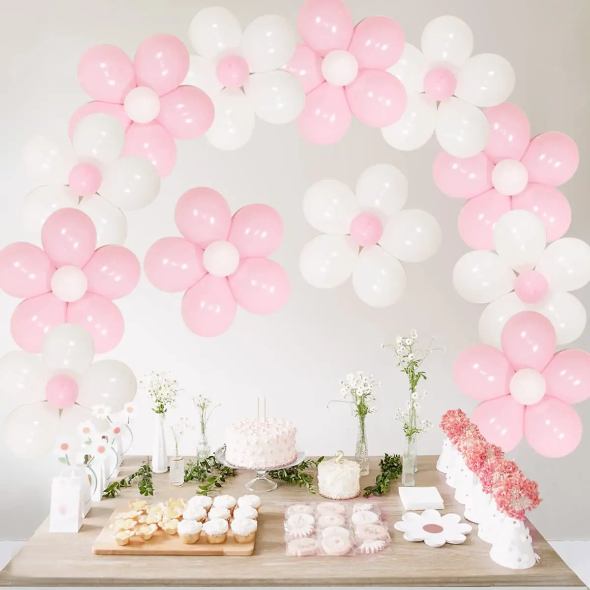Funmemoir Pink White Daisy Flower Balloons DIY Kit Groovy Birthday Party Decorations for Girl Wedding Baby Shower Decor Supplies
Funmemoir Pink White Daisy Flower Balloons DIY Kit Groovy Birthday Party Decorations for Girl Wedding Baby Shower Decor Supplies