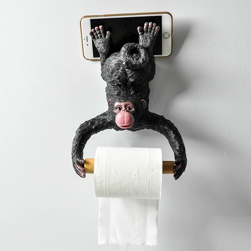 Gibbon Statue Wall Decoration Toilet Tissue Holder Roll Holder Funny Monkey Bathroom Paper Rack Resin Waterproof Wall Hanging
Gibbon Statue Wall Decoration Toilet Tissue Holder Roll Holder Funny Monkey Bathroom Paper Rack Resin Waterproof Wall Hanging