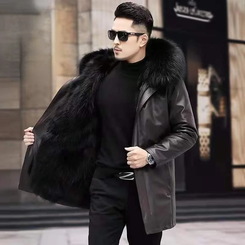 Thick Warm Coat Men's Faux Leather Jacket Pike Extra Thick Thermal Fur Coat High-end Winter New Tops 
Thick Warm Coat Men's Faux Leather Jacket Pike Extra Thick Thermal Fur Coat High-end Winter New Tops