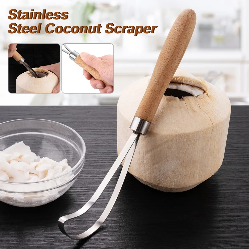 Digging Coconut Tool Stainless Steel Coconut Meat Remover Washable Coconut Shaving Cutter with Wooden Handle Household Tools
Digging Coconut Tool Stainless Steel Coconut Meat Remover Washable Coconut Shaving Cutter with Wooden Handle Household Tools