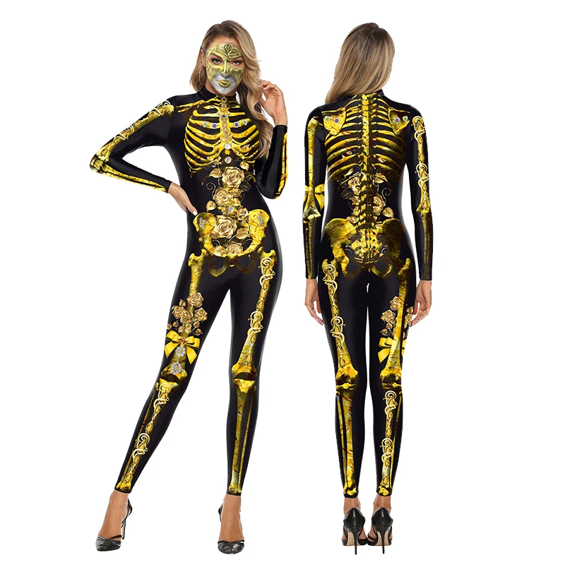 Zawaland Halloween Skeleton Printed Stretch Partywear Adult Cosplay Costume Fashion Long Sleeve Spandex Bodysuit Zentai Suit
Zawaland Halloween Skeleton Printed Stretch Partywear Adult Cosplay Costume Fashion Long Sleeve Spandex Bodysuit Zentai Suit