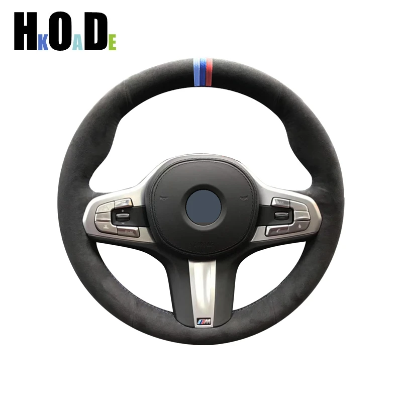 

Hand-stitched suede Car steering wheel cover For BMW X1 X2 X3 X4 F06 F10 F15 F16 F20 F21 F25 F26 F30 F32 F80 F82