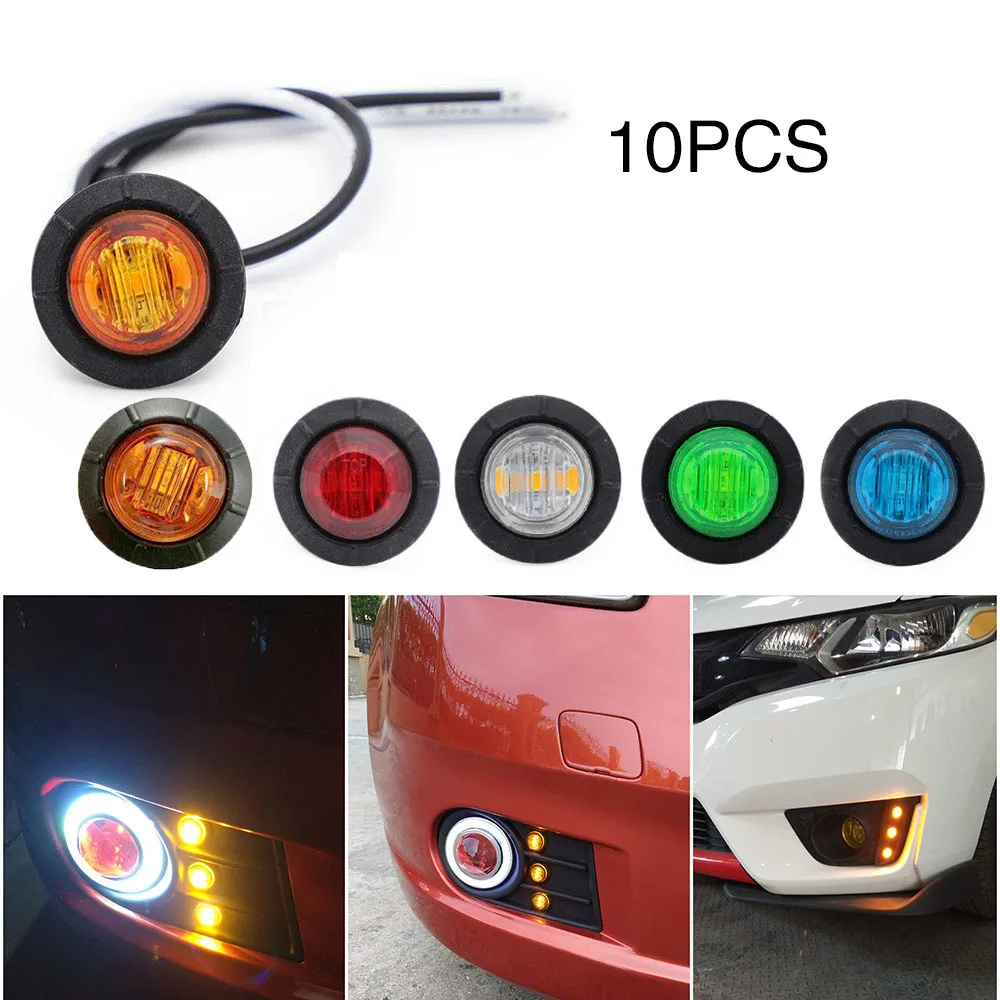 10pcs Universal 12V Sealed 3/4" Round Side LED Red Yellow White Mini Marker Clearance Lamp Trailer Bullet Lights Trucks Tractors
10pcs Universal 12V Sealed 3/4" Round Side LED Red Yellow White Mini Marker Clearance Lamp Trailer Bullet Lights Trucks Tractors