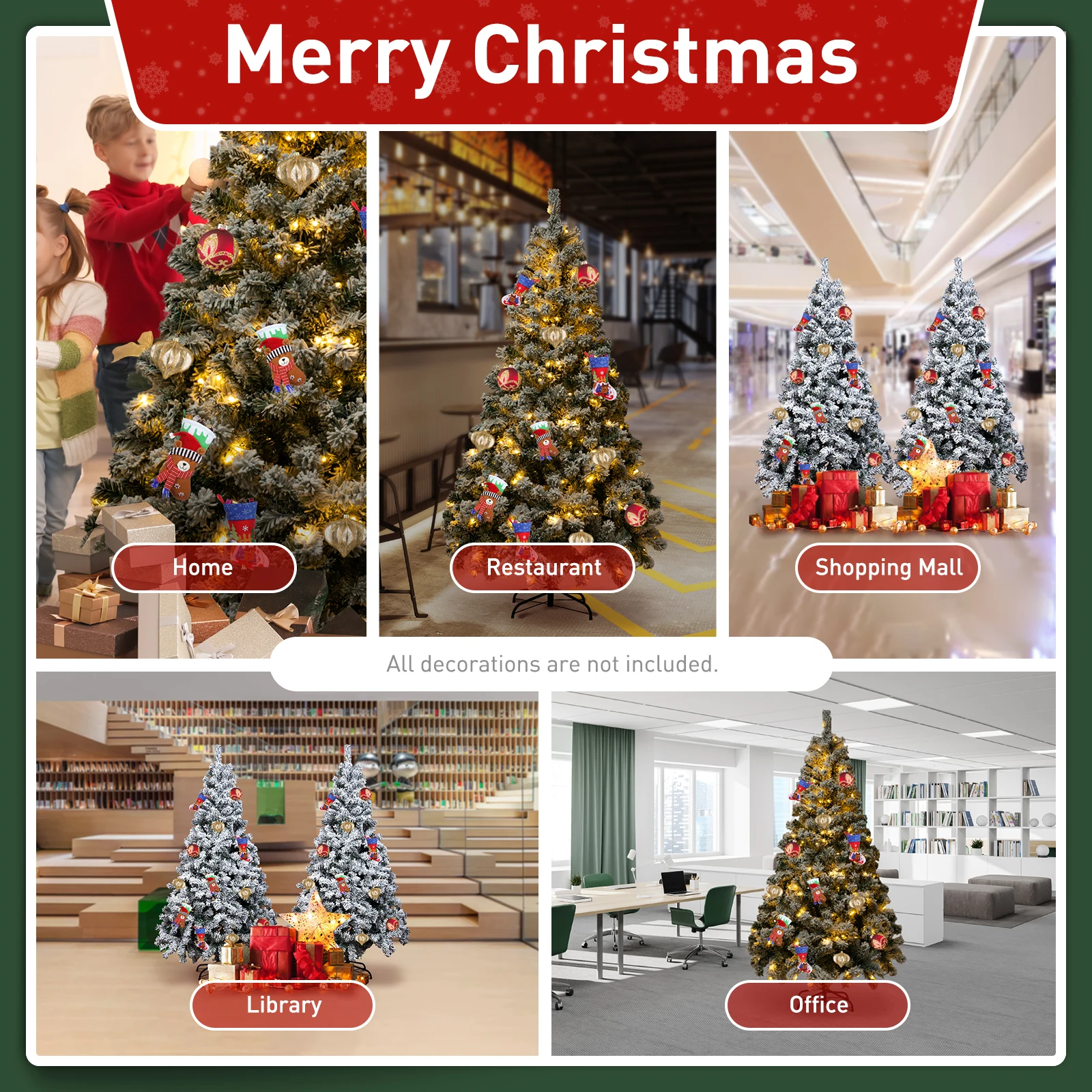 Prelit Christmas Tree 6FT Premium Hinged Artificial Christmas Tree with LED Warm White Lights, Reinforced Metal Base Decoration
Prelit Christmas Tree 6FT Premium Hinged Artificial Christmas Tree with LED Warm White Lights, Reinforced Metal Base Decoration