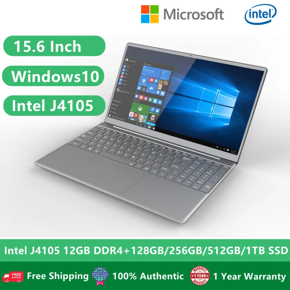 

2022 Laptop Wiindows 11 Office Notebooks Computer 15.6" Intel Celeron J4105 12GB DDR4 Fingerprint Unlock Win10 Gaming Student