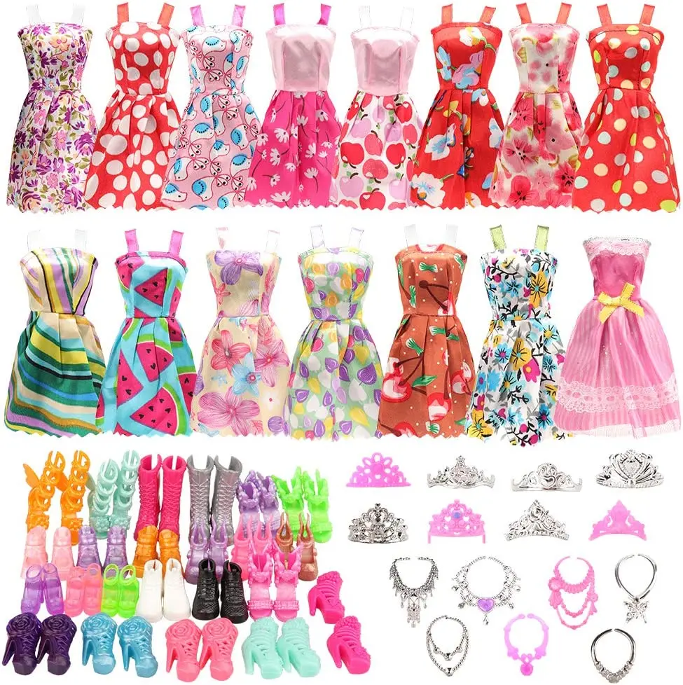 32 Item/Set Doll Accessories=10 Pcs Doll Clothes Dress+4 Glasses+2 Plastic Necklace +2 Bags+10 Pairs Shoes for Barbie doll 11.5
32 Item/Set Doll Accessories=10 Pcs Doll Clothes Dress+4 Glasses+2 Plastic Necklace +2 Bags+10 Pairs Shoes for Barbie doll 11.5