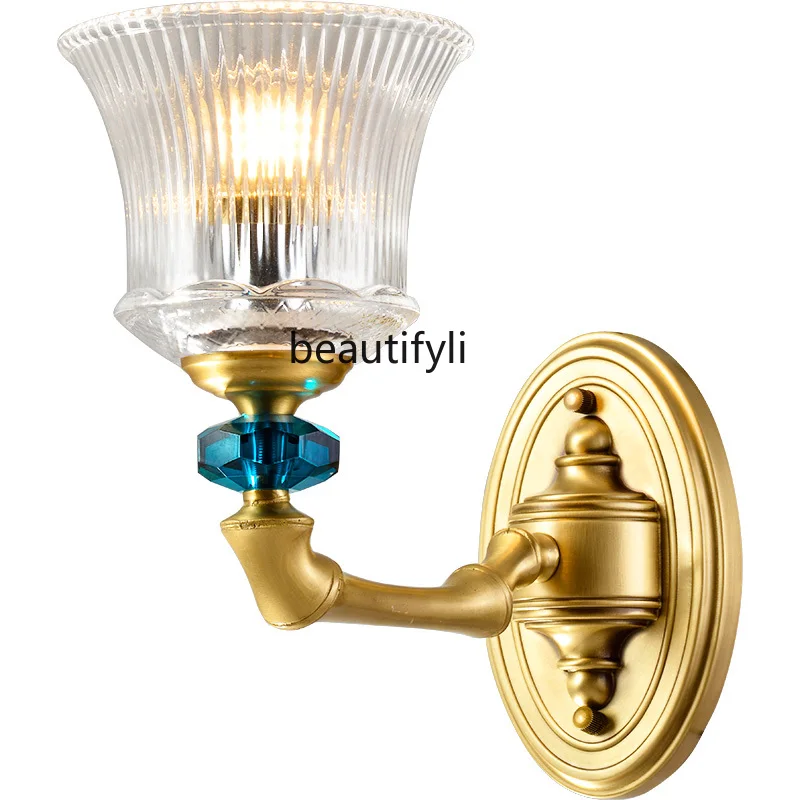 LBX Simple Copper Wall Lamp Creative Crystal Living Room Lamp Model Room Bedroom Aisle Light
LBX Simple Copper Wall Lamp Creative Crystal Living Room Lamp Model Room Bedroom Aisle Light